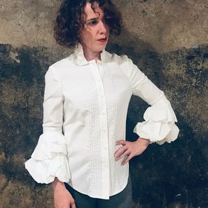 Diane von Furstenberg button down bell sleeve shirt